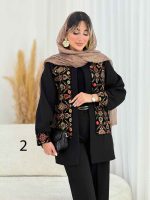 مانتو جلو باز طرح دار بارانا کد 7784 - تصویر 4