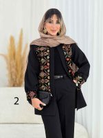 مانتو جلو باز طرح دار بارانا کد 7784 - تصویر 6