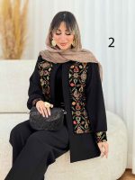 مانتو جلو باز طرح دار بارانا کد 7784 - تصویر 2