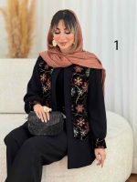 مانتو جلو باز طرح دار بارانا کد 7784 - تصویر 9