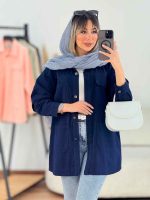 مانتو کتان چهار جیب برش دار کد 7638 - تصویر 10