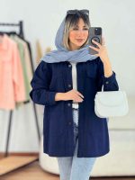 مانتو کتان چهار جیب برش دار کد 7638 - تصویر 7