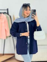 مانتو کتان چهار جیب برش دار کد 7638 - تصویر 16