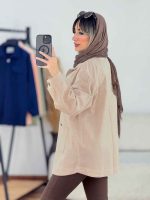 مانتو کتان چهار جیب برش دار کد 7638 - تصویر 13