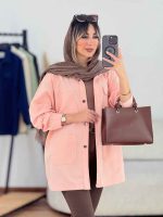مانتو کتان چهار جیب برش دار کد 7638 - تصویر 3