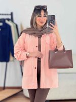 مانتو کتان چهار جیب برش دار کد 7638 - تصویر 12