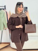 مانتو کتان چهار جیب برش دار کد 7638 - تصویر 9