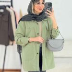 مانتو کتان چهار جیب برش دار کد 7638