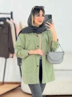 مانتو کتان چهار جیب برش دار کد 7638