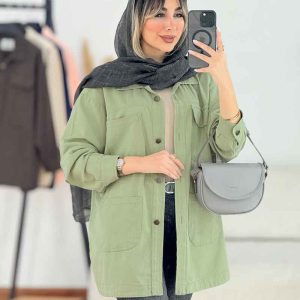 مانتو کتان چهار جیب برش دار کد 7638