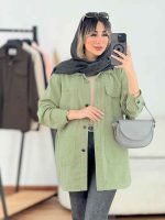 مانتو کتان چهار جیب برش دار کد 7638 - تصویر 5
