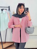 مانتو راه راه تک جیب کد 7719 - تصویر 4