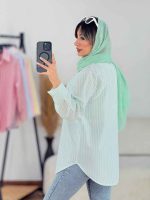 مانتو راه راه تک جیب کد 7719 - تصویر 8