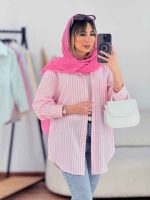 مانتو راه راه تک جیب کد 7719 - تصویر 15