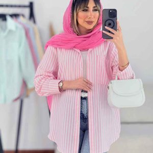 مانتو راه راه تک جیب کد 7719