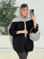 مانتو سر جیب دو دکمه آستین پاگن کد 7773 - تصویر 5