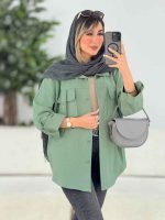 مانتو سر جیب دو دکمه آستین پاگن کد 7773 - تصویر 18