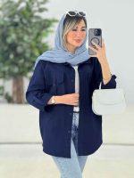 مانتو سر جیب دو دکمه آستین پاگن کد 7773 - تصویر 7