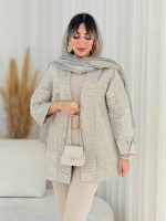مانتو ژاکارد طرح دار آذین کد 7781 - تصویر 10