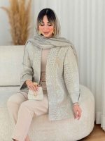 مانتو ژاکارد طرح دار آذین کد 7781 - تصویر 13