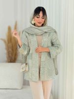 مانتو ژاکارد طرح دار آذین کد 7781