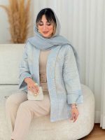 مانتو ژاکارد طرح دار آذین کد 7781 - تصویر 7