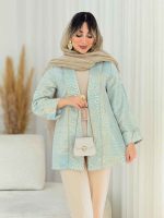 مانتو ژاکارد طرح دار آذین کد 7781 - تصویر 5