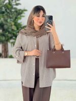 مانتو طرح لوزی آستین پاگن کد 7794 - تصویر 2