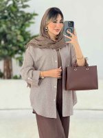 مانتو طرح لوزی آستین پاگن کد 7794 - تصویر 14