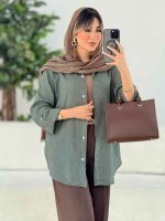 مانتو طرح لوزی آستین پاگن کد 7794 - تصویر 8