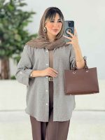 مانتو طرح لوزی آستین پاگن کد 7794 - تصویر 9