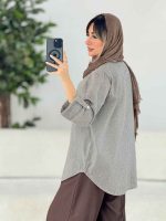 مانتو طرح لوزی آستین پاگن کد 7794 - تصویر 17