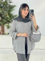 مانتو طرح لوزی آستین پاگن کد 7794 - تصویر 3