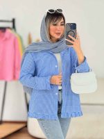 مانتو چهارخونه پایین چین کد 7715 - تصویر 2