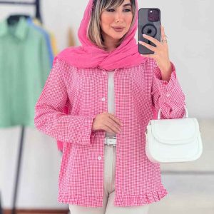 مانتو چهارخونه پایین چین کد 7715