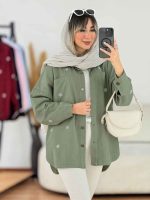 مانتو کتان دو جیب طرح گل کد 7783 - تصویر 2