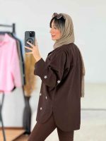 مانتو کتان دو جیب طرح گل کد 7783 - تصویر 9