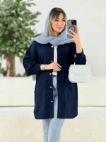 مانتو کتان بغل سه دکمه برش دار کد 7785 - تصویر 4