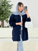 مانتو کتان بغل سه دکمه برش دار کد 7785 - تصویر 15