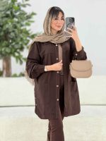 مانتو کتان بغل سه دکمه برش دار کد 7785 - تصویر 8
