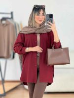 مانتو کتان آستین پاگن بغل سه دکمه کد 7788 - تصویر 16