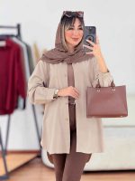 مانتو کتان آستین پاگن بغل سه دکمه کد 7788 - تصویر 18