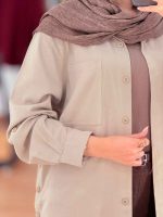 مانتو کتان آستین پاگن بغل سه دکمه کد 7788 - تصویر 5