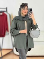 مانتو کتان آستین پاگن بغل سه دکمه کد 7788 - تصویر 8