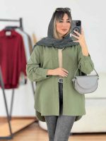 مانتو کتان آستین پاگن بغل سه دکمه کد 7788