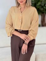 شومیز آستین کش کد 4393 - تصویر 2
