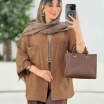 مانتو دو جیب پیله دار کد 7747