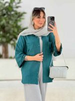 مانتو دو جیب پیله دار کد 7747 - تصویر 16
