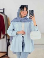 مانتو کتان آستین پاگن بغل سه دکمه کد 7788 - تصویر 9