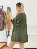 مانتو طرح پاپیون آستین پاگن کد 7796 - تصویر 5
